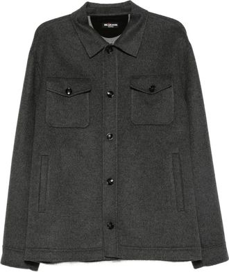 Kiton Giacca-camicia con tasche e bottoni - Grigio