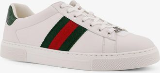 Gucci Sneakers ace in pelle con banda web laterale - GUCCI - gender_Man