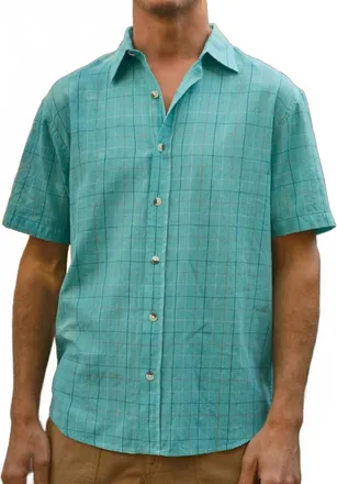 Mollusk Summer Windowpane Shirt In Blue
