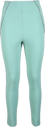 Aniye By Mint Green Cropped Trousers with Slim Tapered Silhouette