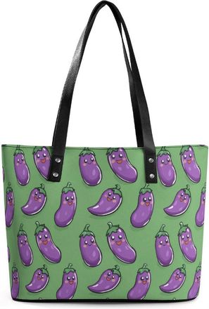 Generic Cute Eggplant Tote Bags for Women Cute Shoulder Purses Handbags