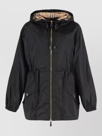 Burberry technical hooded jacket adjustable waist