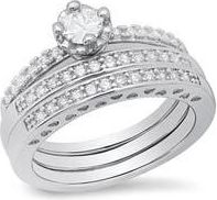 HMY Jewelry Simulated Diamond Ring in Silver at Nordstrom Rack, Size 6