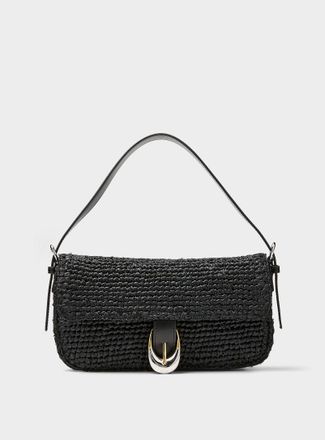 Staud Womens Harlow braided raffia shoulder bag
