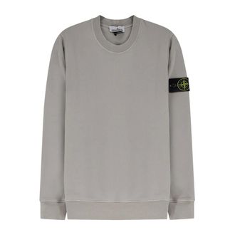 Stone Island Sweatshirts, male, Gray, Size: XL Crewneck Sweater with Logo