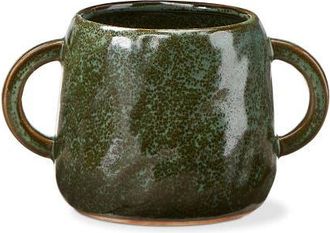 Tag Handled Small Green Ceramic Planter Pot Easy to Clean Decor at Nordstrom