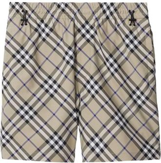 Burberry EKD Embroidered Check Shorts, Size X-Large