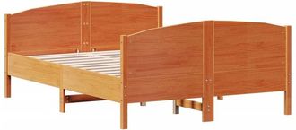 vidaXL Vidaxl - Cama Sin Colch&oacute;n Madera Maciza De Pino Marr&oacute;n Cera 120x200 Cm