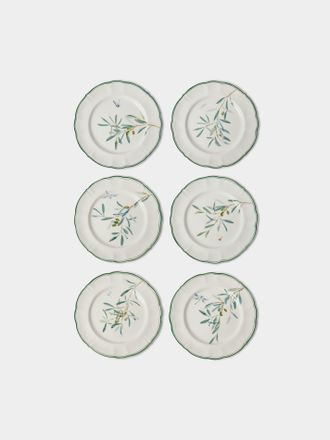 Laboratorio Paravicini Set of 6 Ulivi Ceramic Dessert / Salad Plates (9in/23cm)