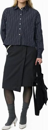 Mfpen New Format Office Stripe Shirt In Black