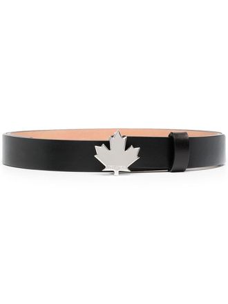 Dsquared2 Maple-Leaf leather belt - women - Calf Leather - 75 - Black