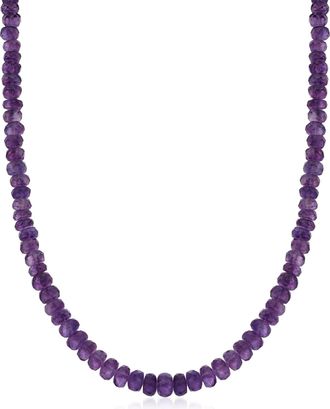 Ross-Simons Amethyst Bead Necklace With Sterling Silver