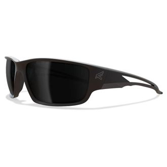 Edge Kazbek Wrap-Around Safety Glasses, Anti-Scratch, Non-Slip, UV 400, Military Grade, ANSI/ISEA & MCEPS Compliant (Black, Polarized Smoke)