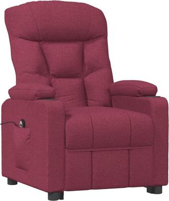 vidaXL Sill&oacute;n Reclinable El&eacute;ctrico Tela Rojo Tinto Vidaxl