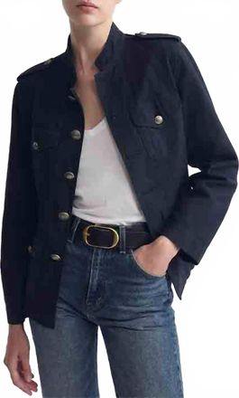 Nili Lotan Raymond Cotton Jacket In Midnight