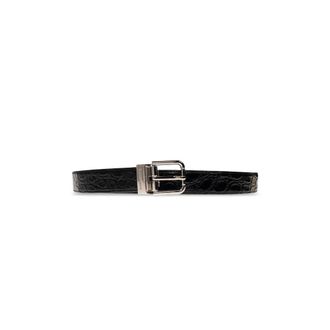 Dolce & Gabbana Cintur&oacute;n de Piel - Accessories - Hombre - Negro - 100 CM