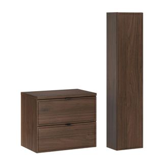 Petits Meubles Conjunto de lavabo y columna paneles laminados madera