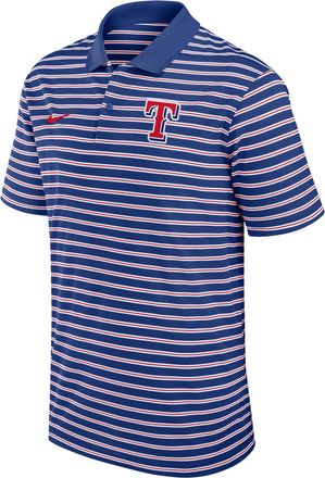 Nike Texas Rangers Striped Victory Nike Mens Dri-FIT MLB Polo in Blue | 02LX0ICETER-JDC