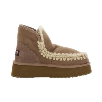 Mou Schoenen, Dames, Bruin, 38 EU, Leer, Mini Eskimo Platform Boot