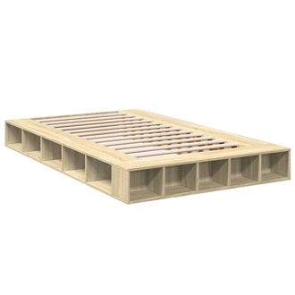 Berkfield Home Durable Bed Frame without Mattress Sonoma Oak 120x200 cm in Light Brown | Size: Small Double