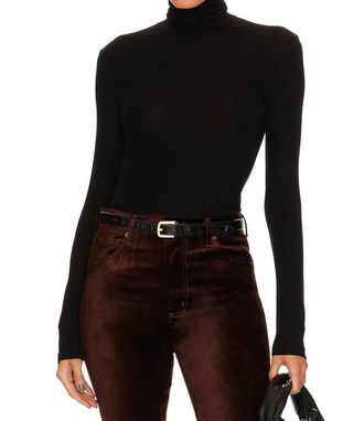 A Gold E Pascale Turtleneck Top In Black