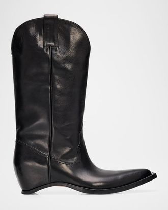 Maison Margiela Heel-Less Leather Cowboy Boots
