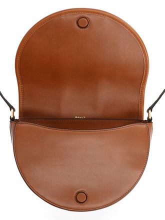 Bally Womens Shoulder Bag Sign Round Ivory Cotton