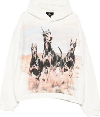 Represent Dog Print Hoodie - Heren - Hoodies - Wit - M - Katoen - Hoodies & sweatvesten