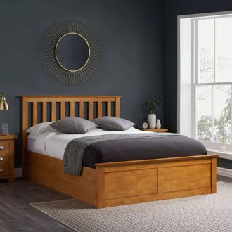 Birlea Phoenix Ottoman Storage Bed Frame in Brown | Size: Small Double