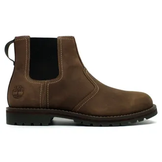 Timberland Larchmont II Leather Textile Mens Chelsea Boots - Brownie - Size:UK 11.5