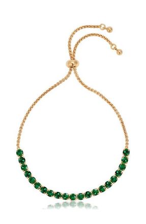 Ettika Adjustable Cubic Zirconia Bracelet in Green at Nordstrom