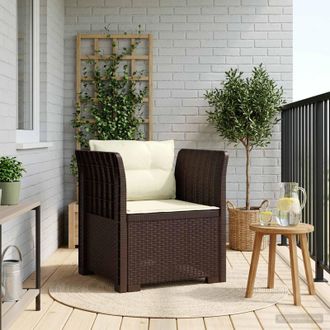 vidaXL Vidaxl Poltrona A 1 Posto Con Cuscini Aspetto Rattan Pp Marrone