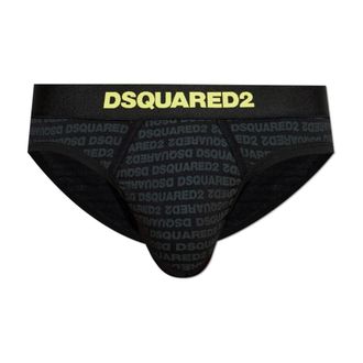 Dsquared2 Bottoms, male, Black, Size: 2XL Cotton briefs with monogram
