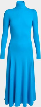 Alaia Heart Cutout Turtleneck Long-Sleeve Maxi Dress