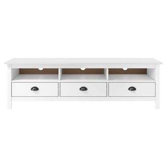 Berkfield Home TV Cabinet Hill White 158x40x47 cm Solid Pine Wood | Size: 158 x 40 x 47 cm