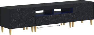 vidaXL Cabinet De Tv Led De 5 Piezas Negro Madera De Ingenier&iacute;a Vidaxl