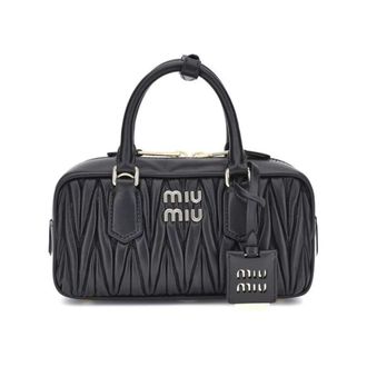 Miu Miu Arcadie Matelass&eacute; Nappa Leren Tas - Dames - Tassen - Zwart - Maat: ONE Size Katoen
