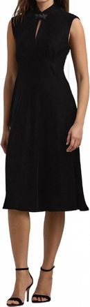 Ralph Lauren Velvet Cap-Sleeve Mini Dress In Black