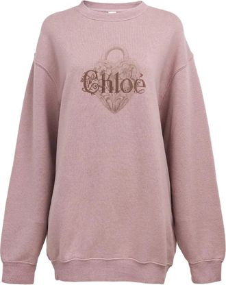 Chloé crew-neck sweatshirt - women - Cotton/Lyocell - S - Pink
