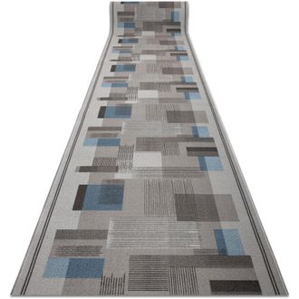 RugsX Rugsx - Alfombra De Pasillo Con Refuerzo De Goma Listra Geometrico, Antideslizante Gris 100cm Grey 100x440 Cm