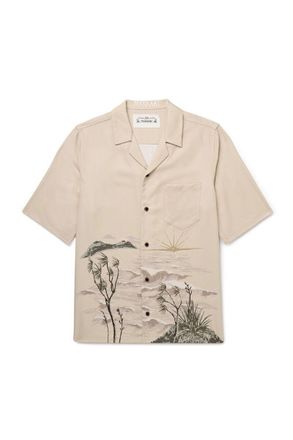 MANAAKI Stormy Waters Camp-Collar Printed Lyocell-Twill Shirt