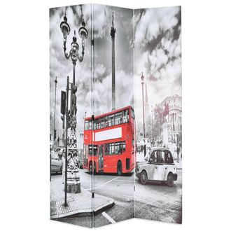 Berkfield Home Folding Room Divider 120x170 cm London Bus Black & White