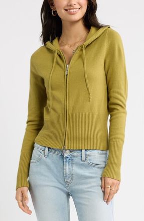 BP. Fitted Cotton Blend Hoodie in Olive Eyes at Nordstrom, Size Xx-Small