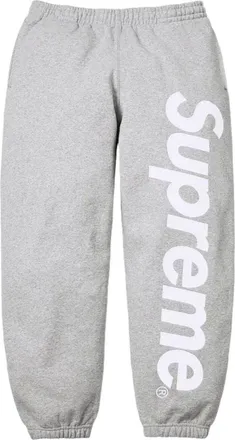 SUPREME SS26 Satin Appliqu&eacute; Sweatpants Heather Grey SUP-SS26-193-GRY