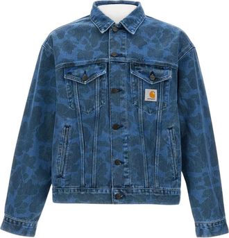 Carhartt Work in Progress Jassen, Heren, Blauw, S, Denim, Duck Helston Denim Jacket