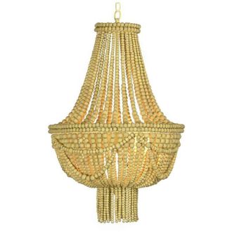 DKD Home Decor Lampadario DKD Home Decor Metallo Marrone Giallo 40 W Legno MDF (40 x 40 x 60 cm)