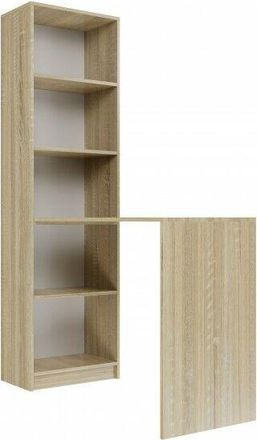 Topeshop Topeshop - kaffi - Escritorio con librer&iacute;a de estilo escandinavo - 50x125x181 - 5 estantes