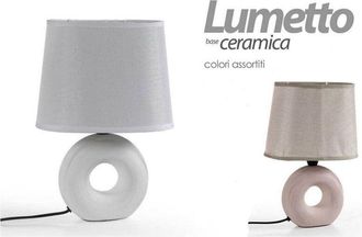 Trade Shop Trade Shop Traesio - Trade Shop - Lampada Lumetto Abat Jour Ceramica Tavolo Comodino E14 60w Design 26x10cm 793820