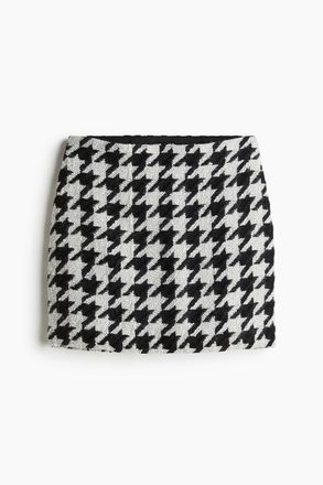 H&M Minijupe - Weiss/Hahnentrittmuster