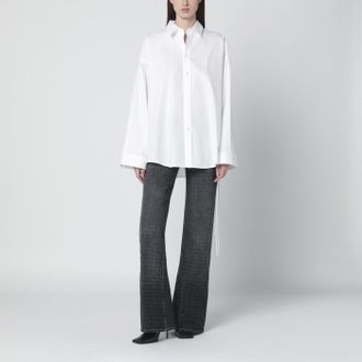 Balenciaga White cotton shirt with lace-up details